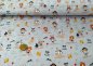 Preview: Benny organic cotton poplin grey fabric with animal figures as pirates